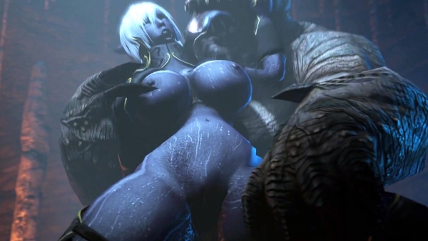 Огромный монстр Warcraft жестко ебет жену владыки Азерота! Лучшая HD порнуха